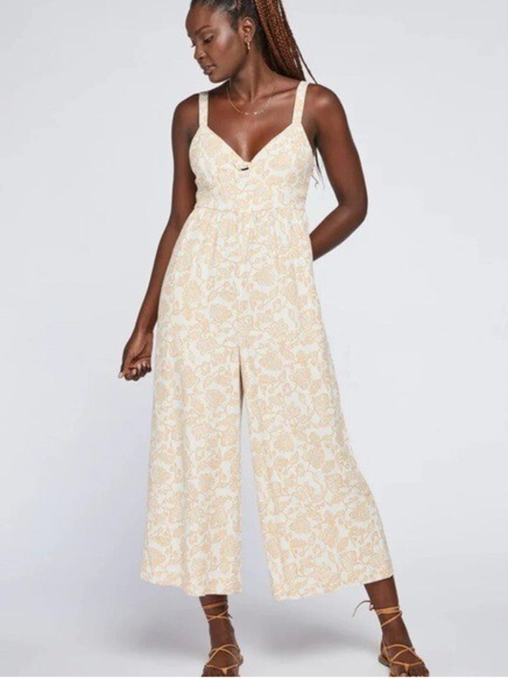 Gentle Fawn Tropez Jumpsuit- Neutral Palm Linen Blend- Size XS